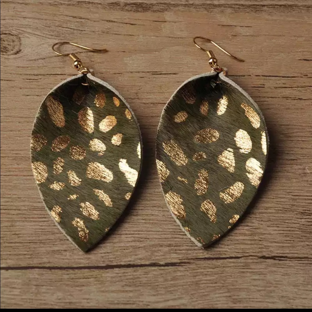 Leather Teardrop Earring